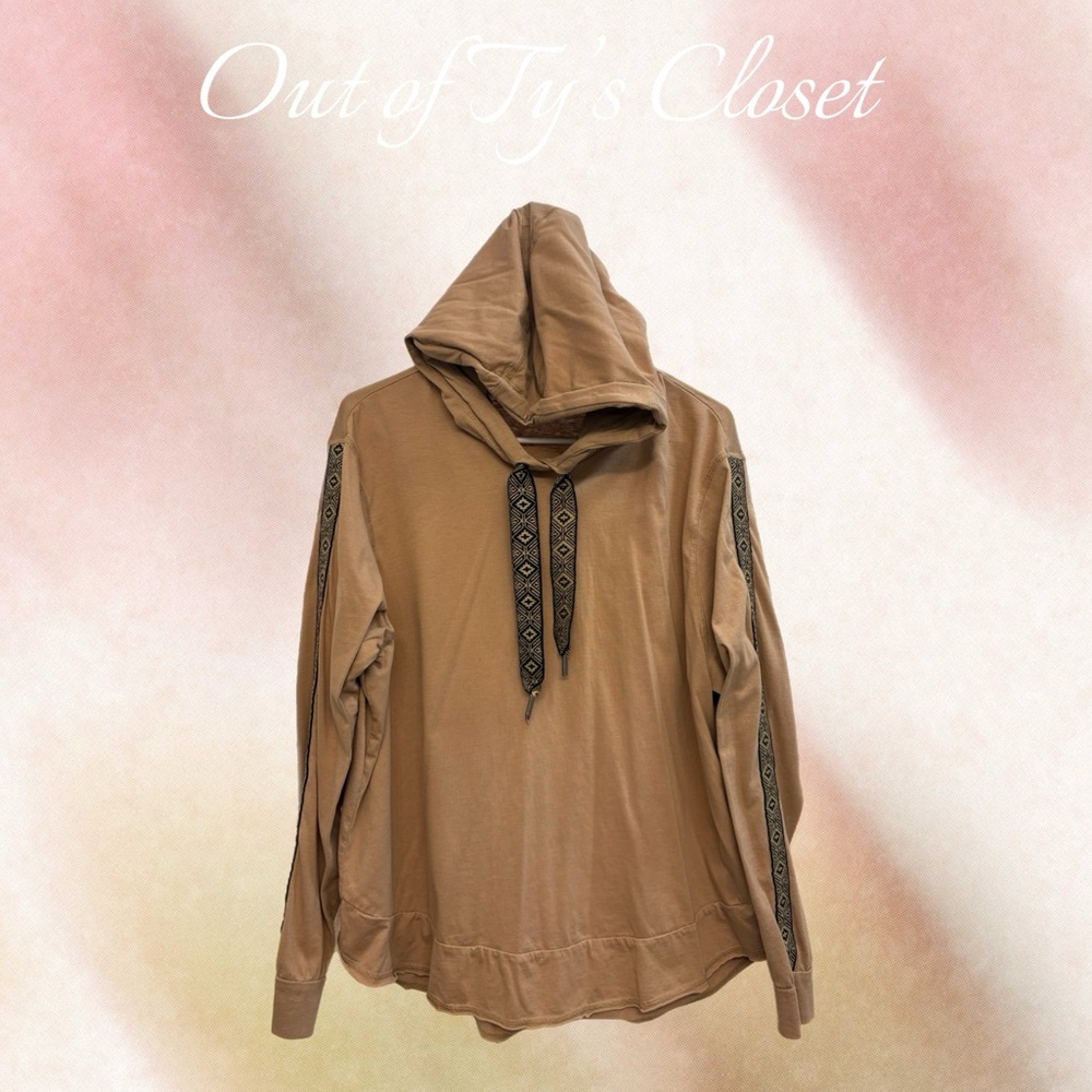 Ariat Boho Chic Tan Hoodie with Embroidered Sleeve Detail